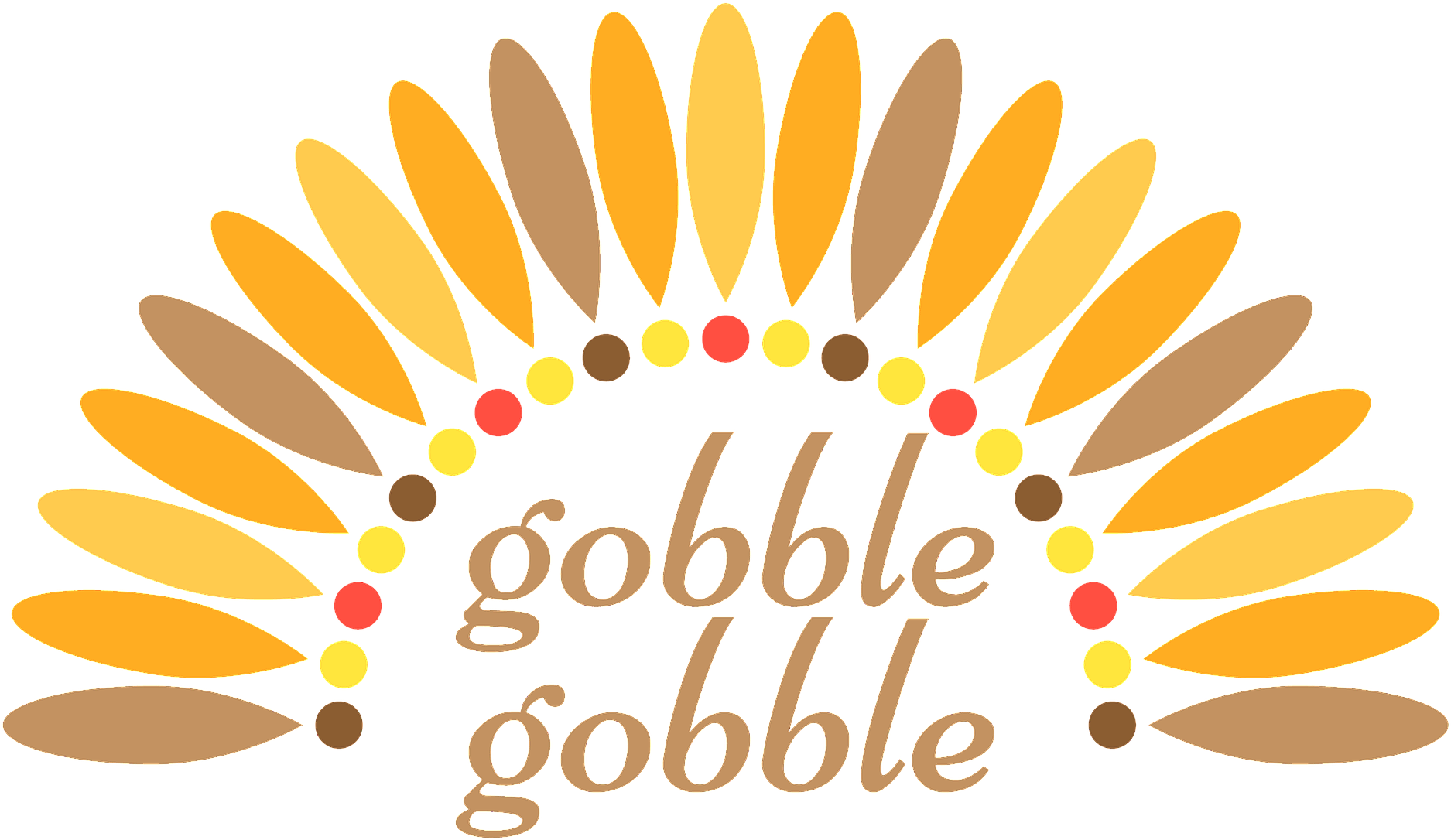 Thanksgiving Turkey Feathers Gobble Graphic PNG Image