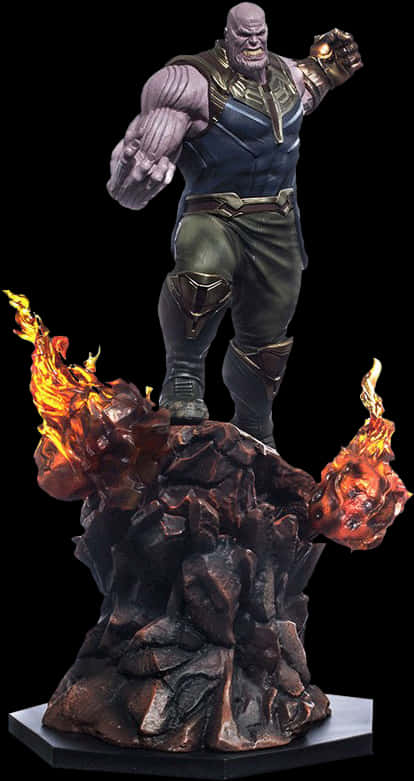 Thanos Statue Inferno Base PNG Image