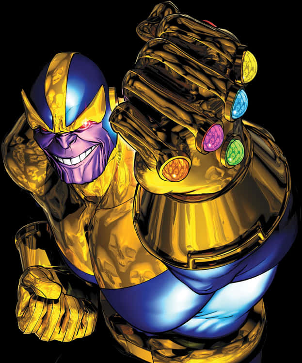 Thanos With Infinity Gauntlet PNG Image