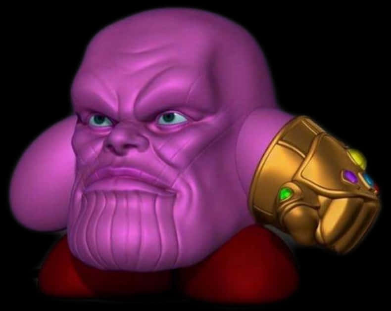 Thanos_with_ Infinity_ Gauntlet_ Cartoon PNG Image