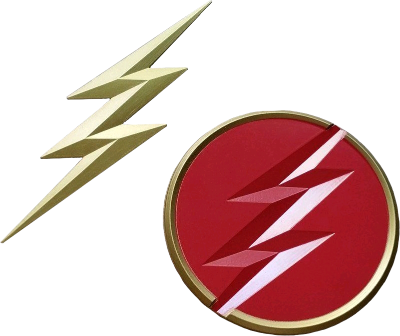 The_ Flash_ Symbol_ Gold_and_ Red PNG Image