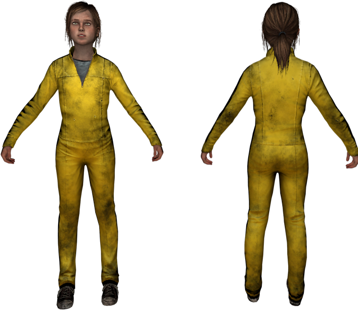 The Lastof Us Character Model Yellow Jumpsuit PNG Image