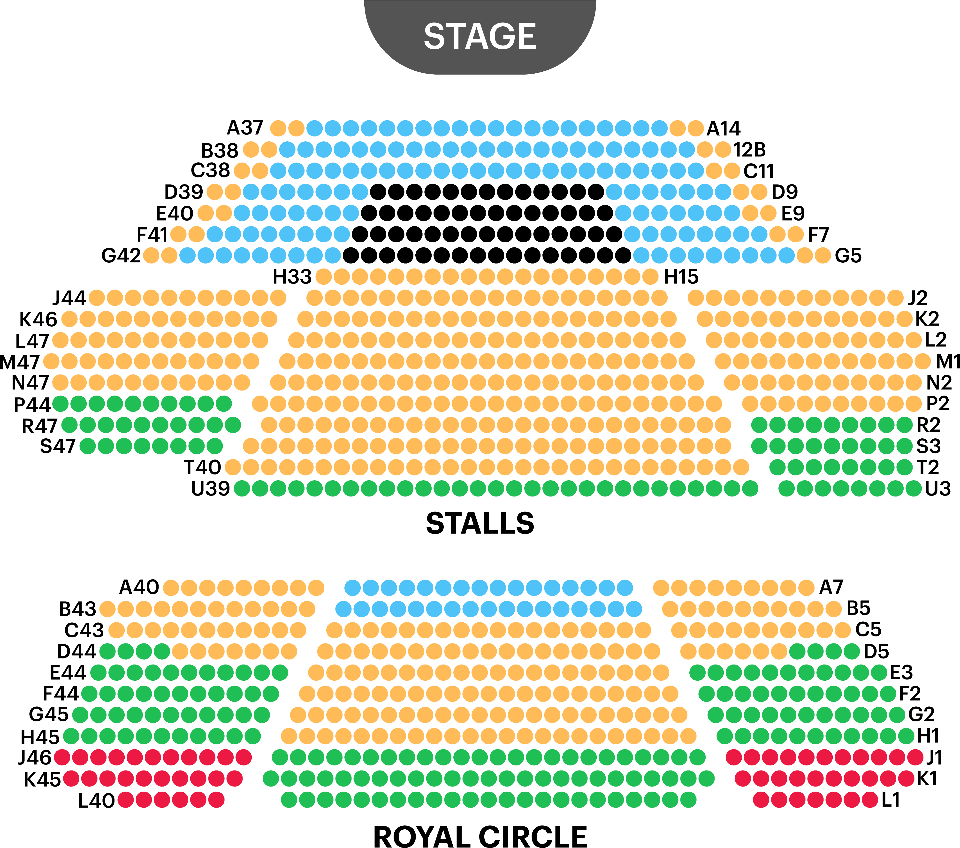 Theater Seating Chart Overview PNG Image