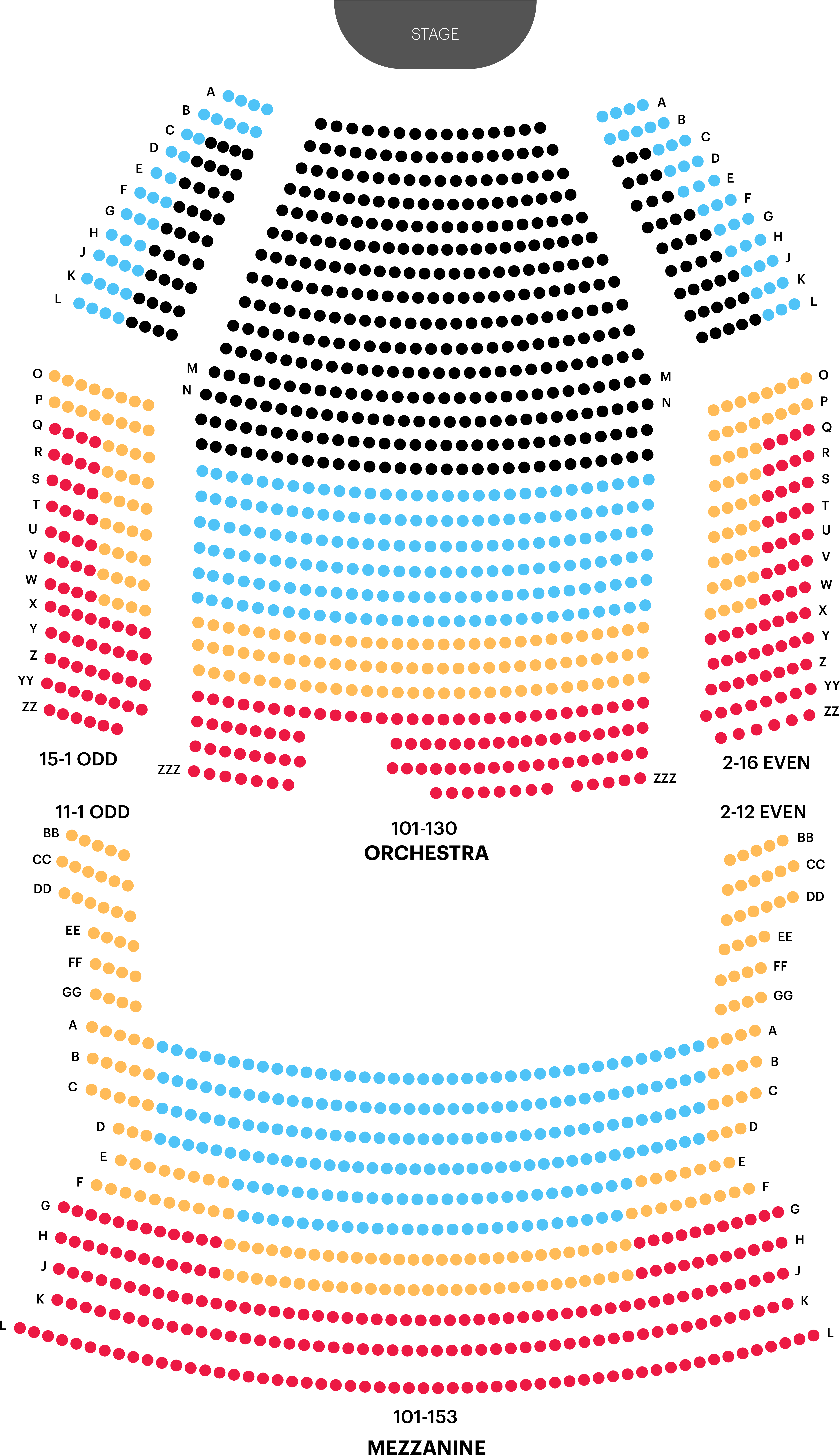 Theater Seating Chart Overview PNG Image