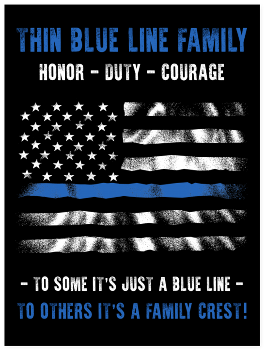 Thin Blue Line Family Flag PNG Image