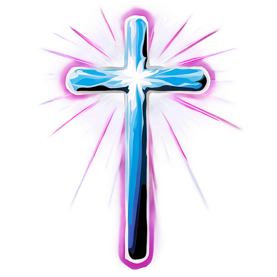 Thin Cross With Rays Png 3 PNG Image