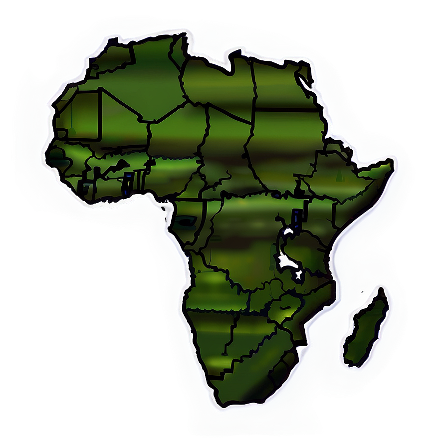 Thin Line Africa Outline Png Sre PNG Image