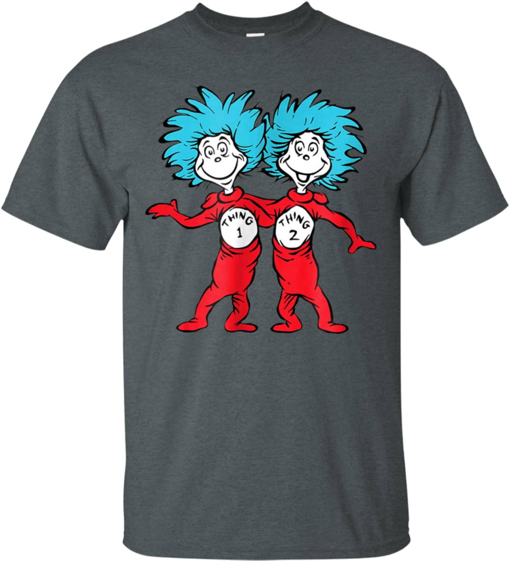 Thing1and Thing2 T Shirt Design PNG Image