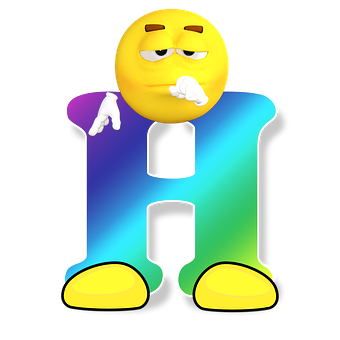 Thinking Emoji Letter H PNG Image