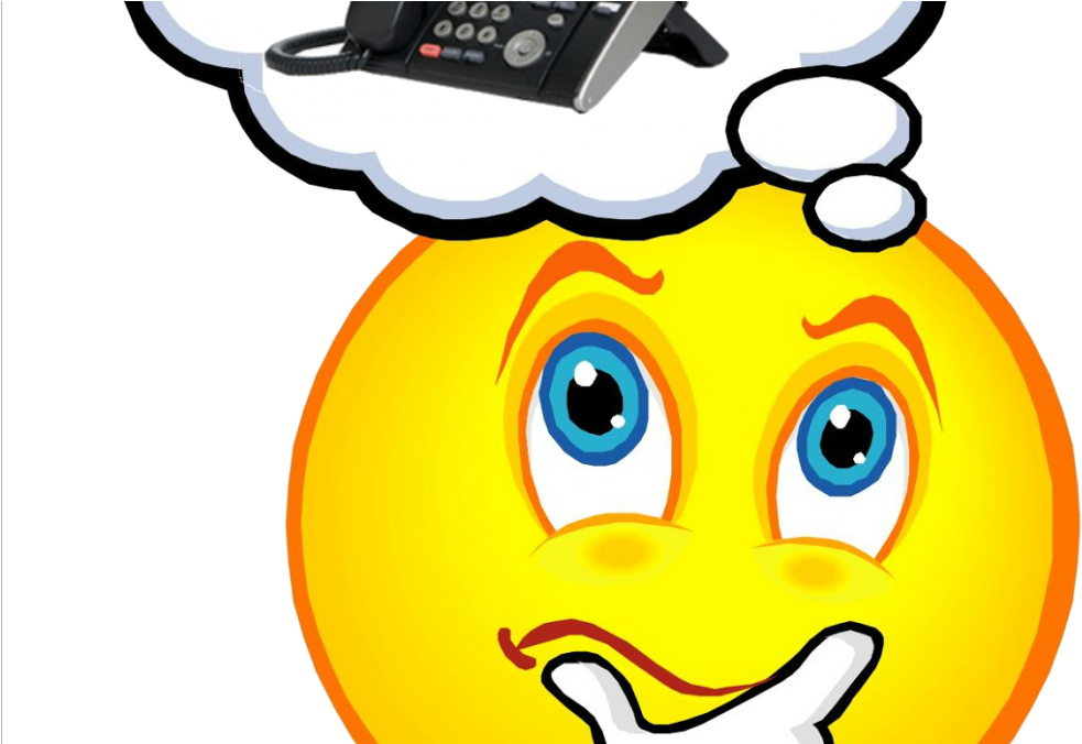 Thinking Emoji With Telephone PNG Image