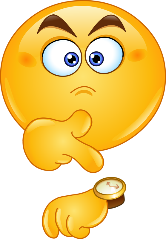 Thinking Emojiwith Watch PNG Image