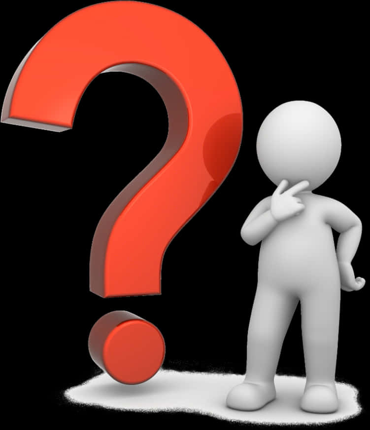 Thinking Figurewith Question Mark PNG Image