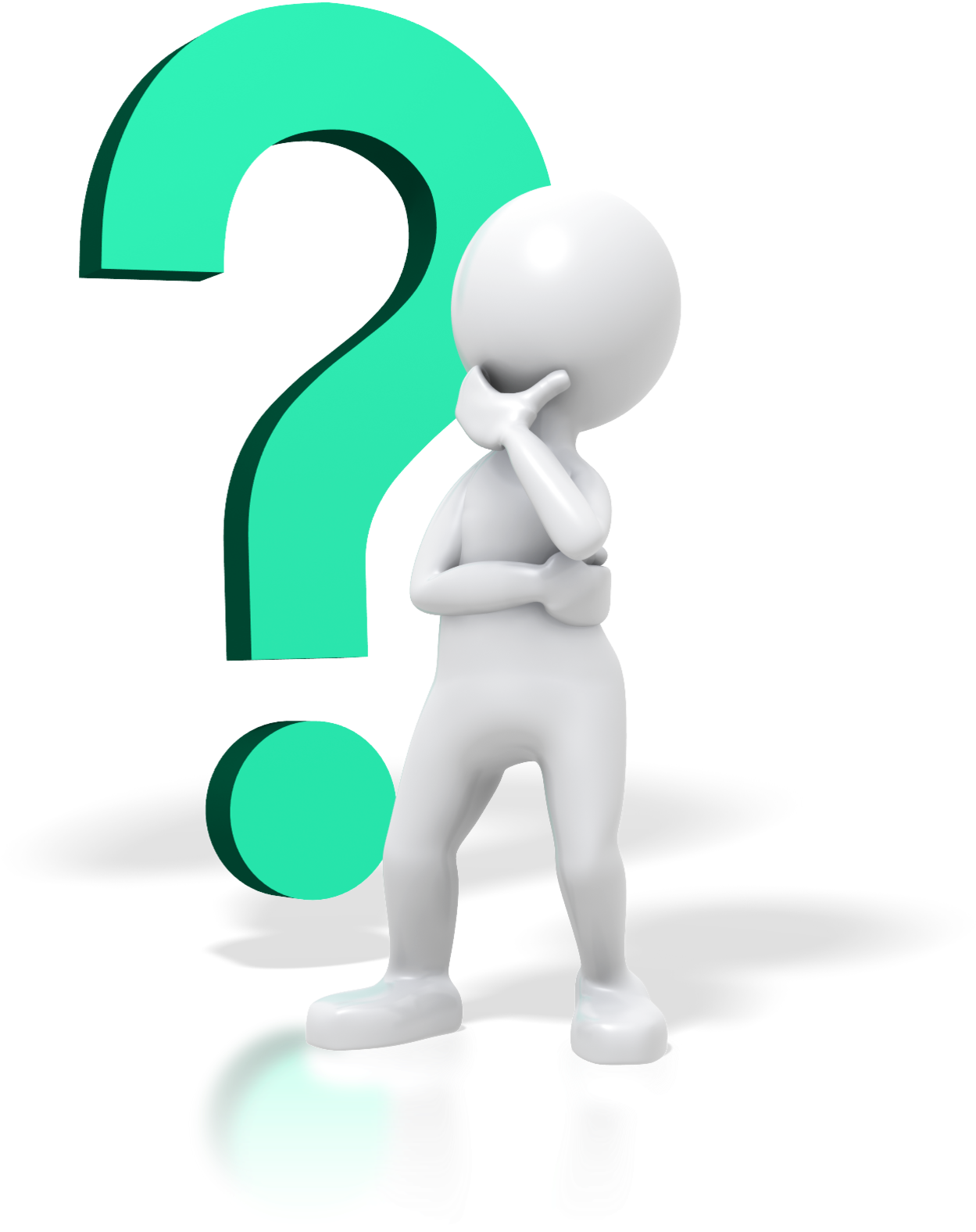 Thinking Figurewith Question Mark PNG Image