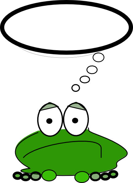 Thinking Frog Cartoon PNG Image