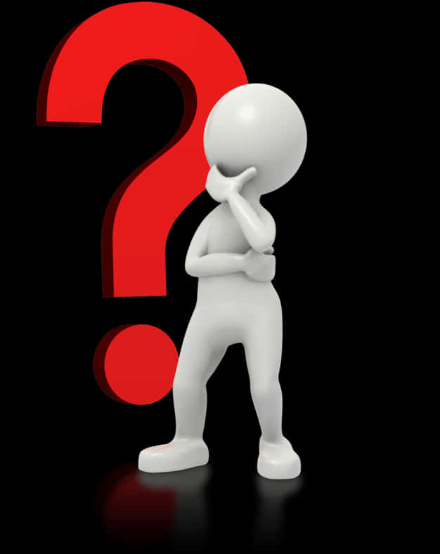 Thinking Stickmanwith Question Mark PNG Image