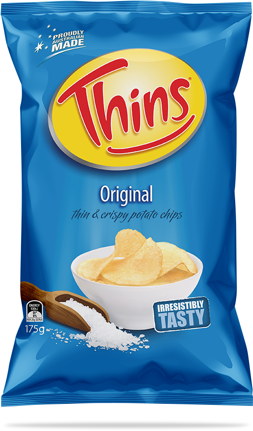 Thins Original Potato Chips Package175g PNG Image