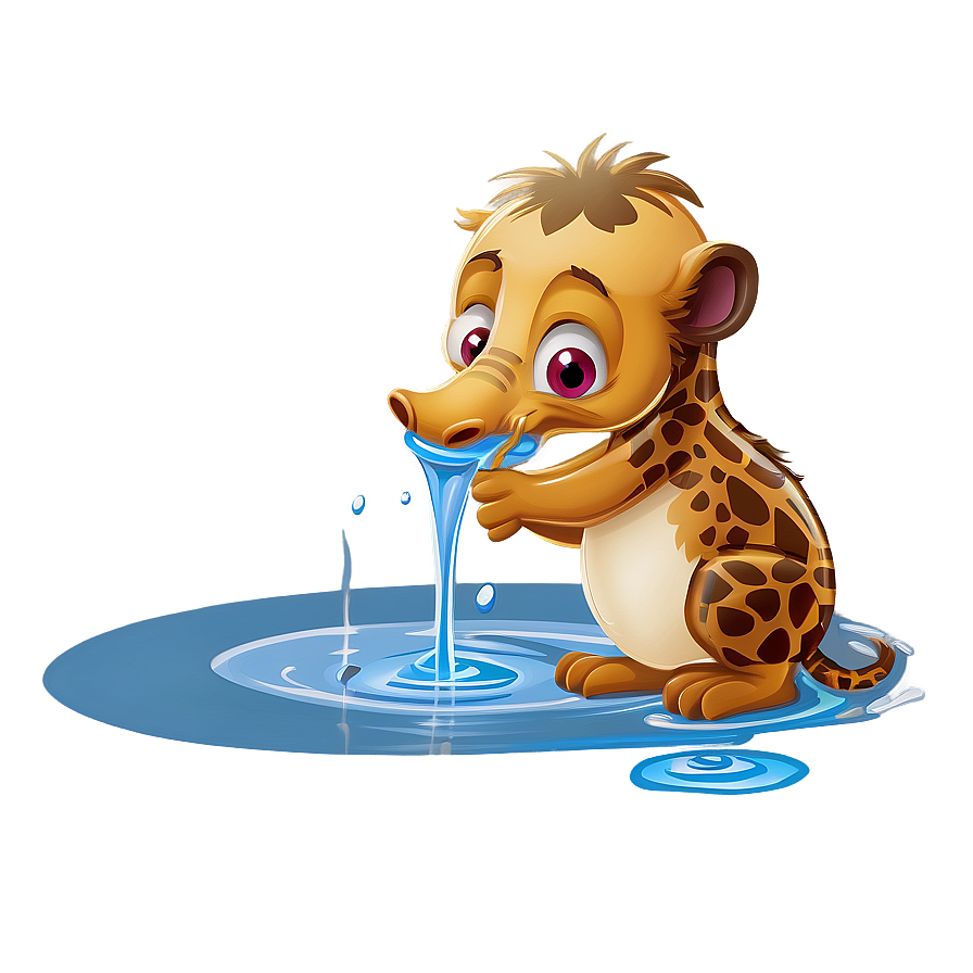 Thirsty Animal Cartoon Water Png Ixk PNG Image