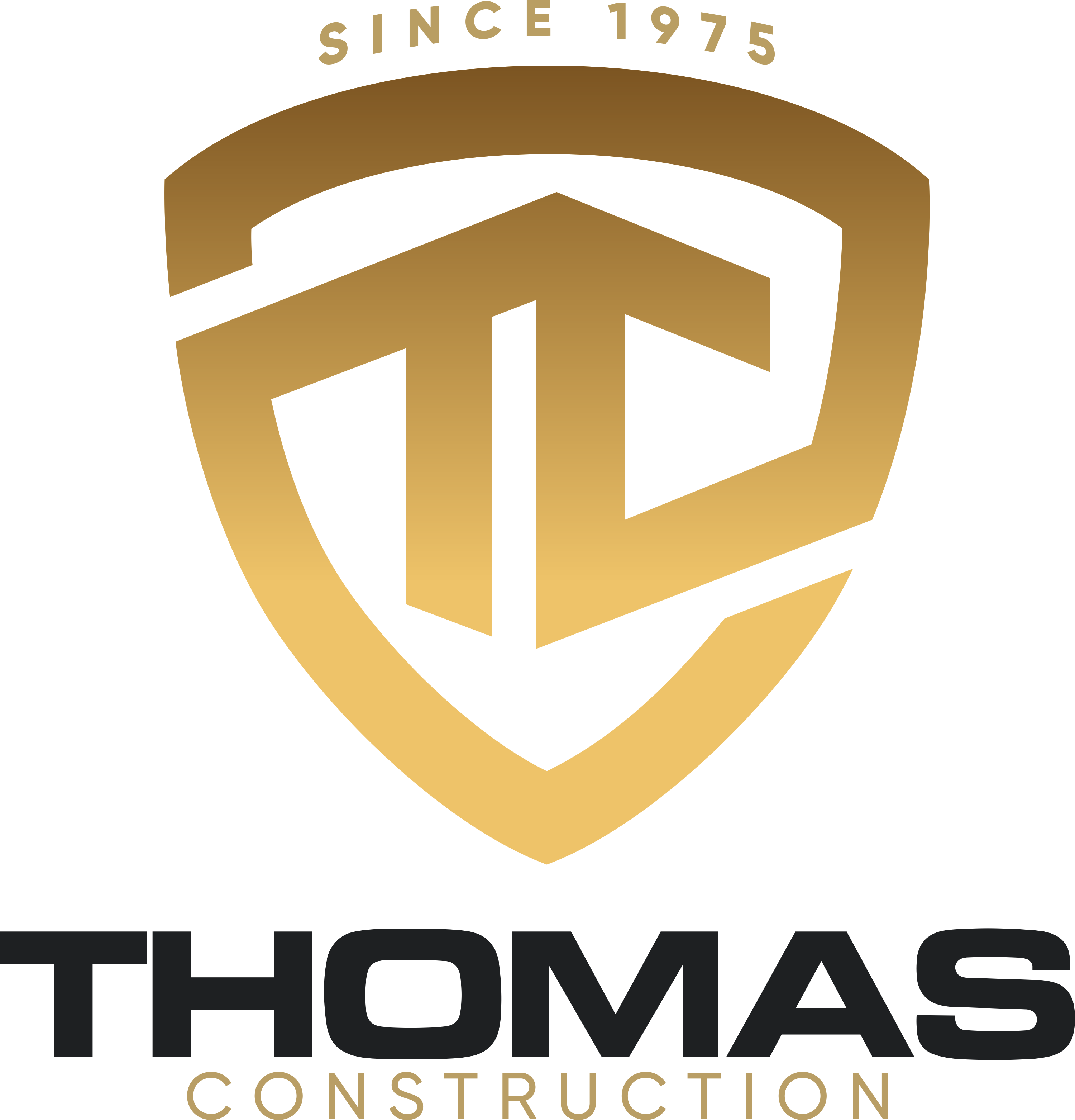 Thomas Construction Golden Shield Logo1975 PNG Image