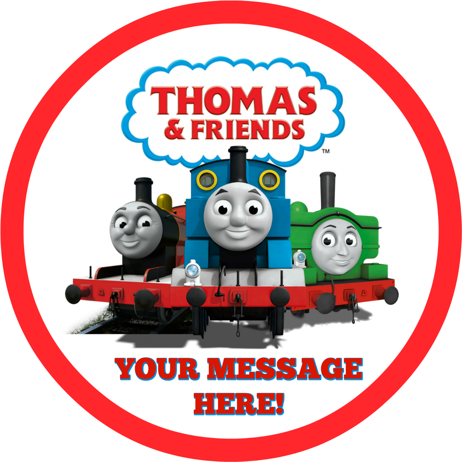 Thomasand Friends Custom Message PNG Image