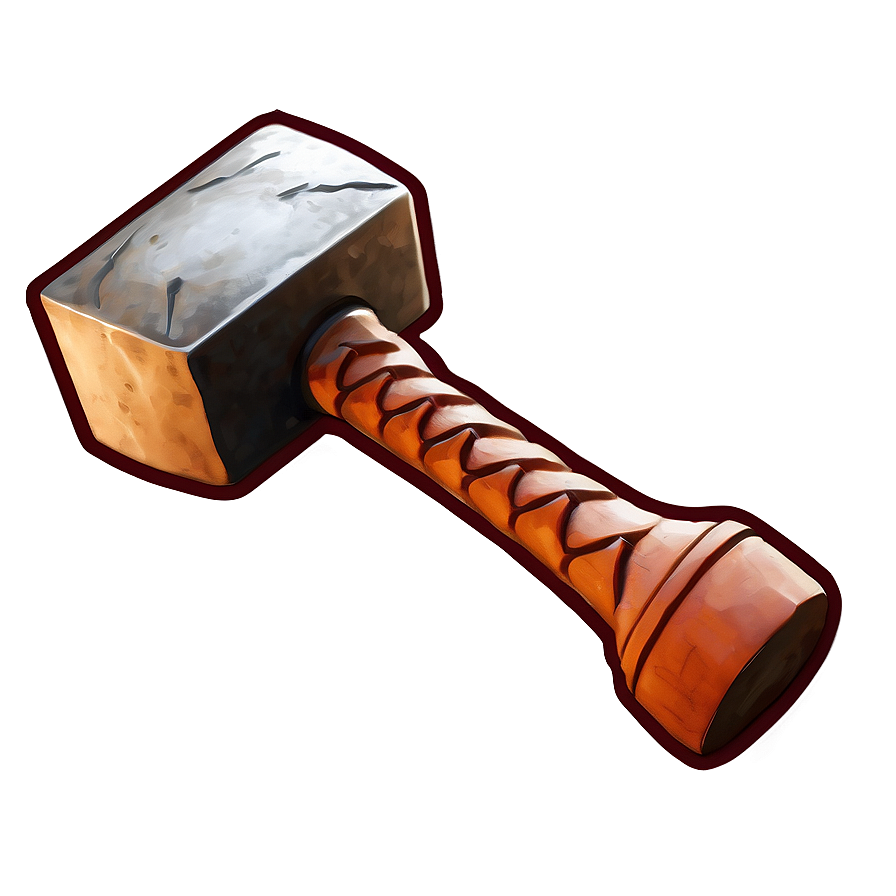 Thor Hammer Stylized Art Png Okb97 PNG Image