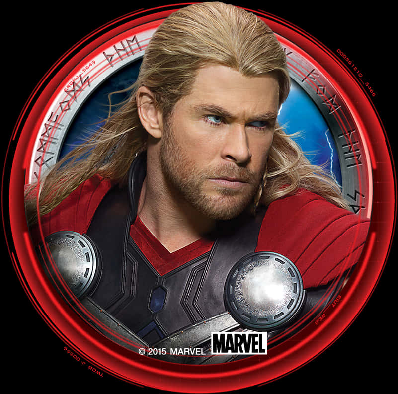 Thor Marvel Hero Portrait PNG Image