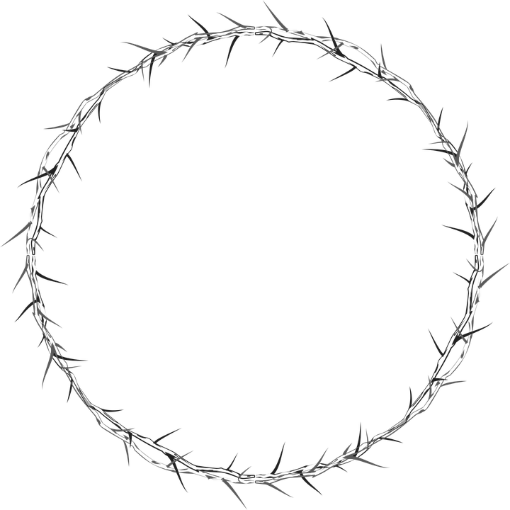 Thorny Circle Frameon Blue Background PNG Image