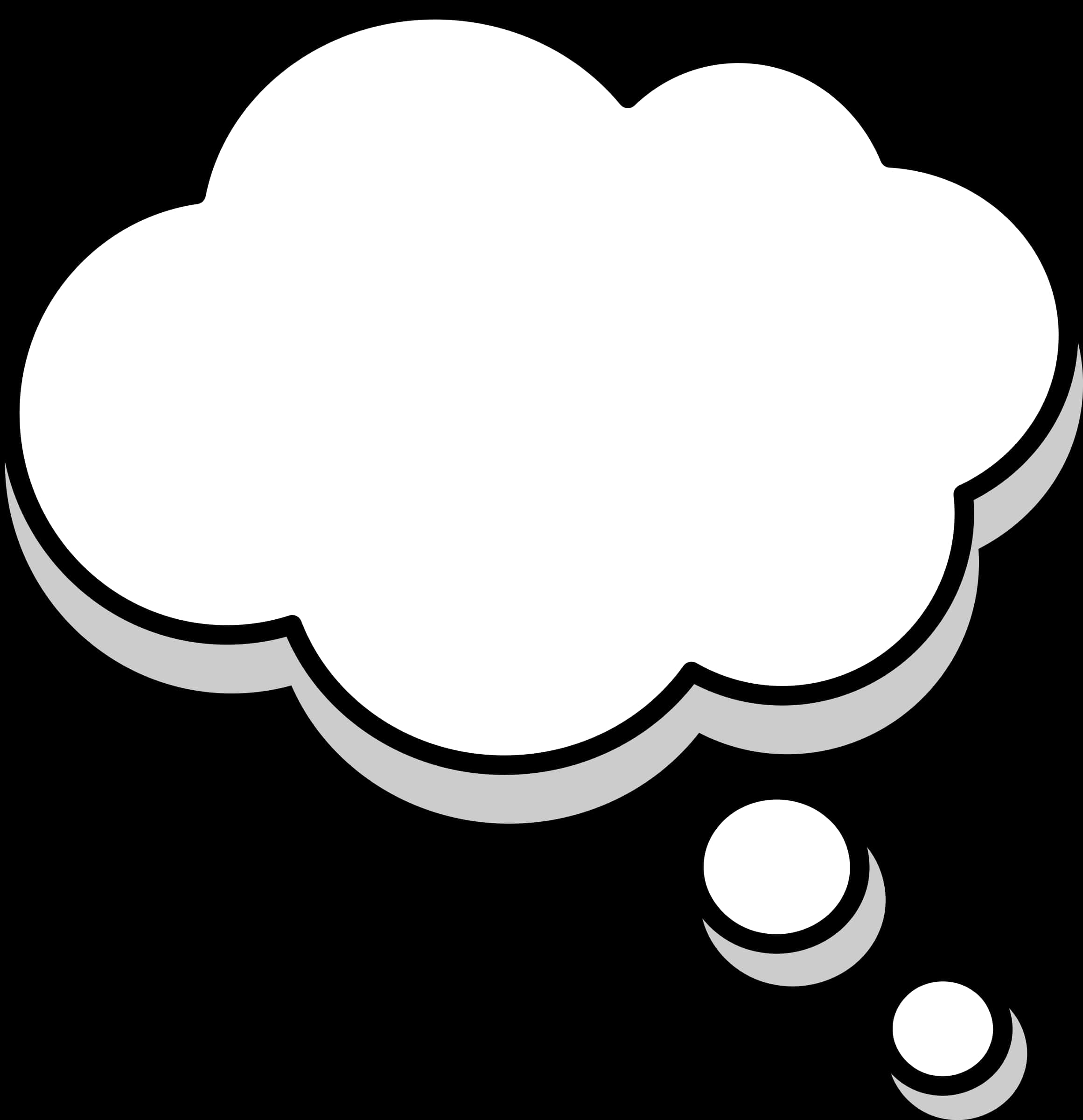 Thought Bubble Icon Black Background PNG Image