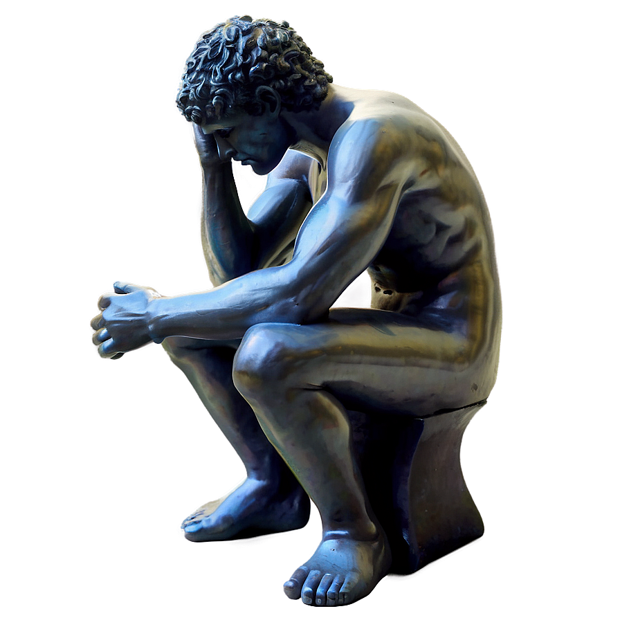 Thought-provoking Man Statue Png 30 PNG Image