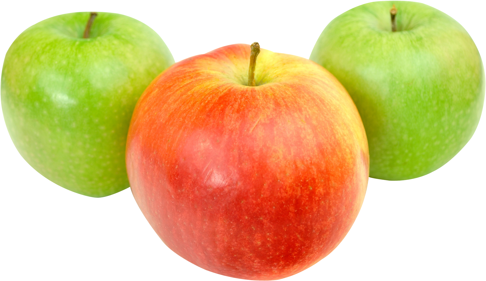 Three Apples Variety Display PNG Image