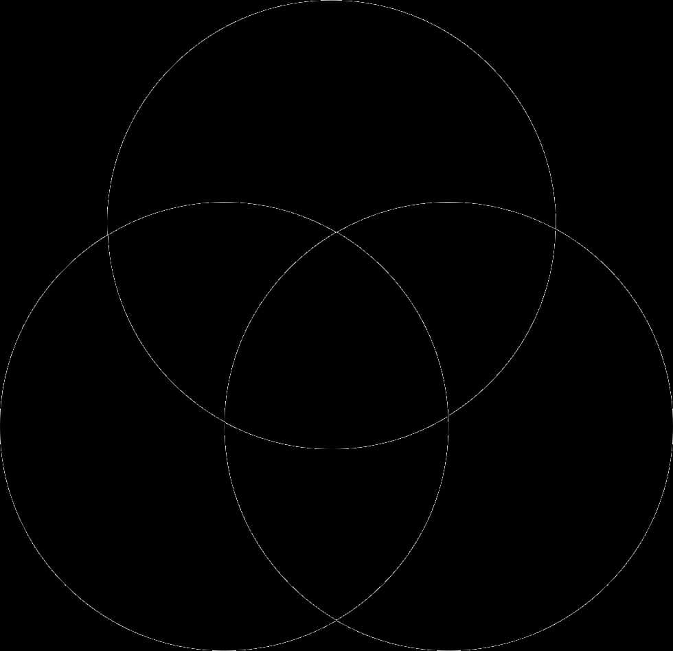 Three Black Circles Overlap PNG Image