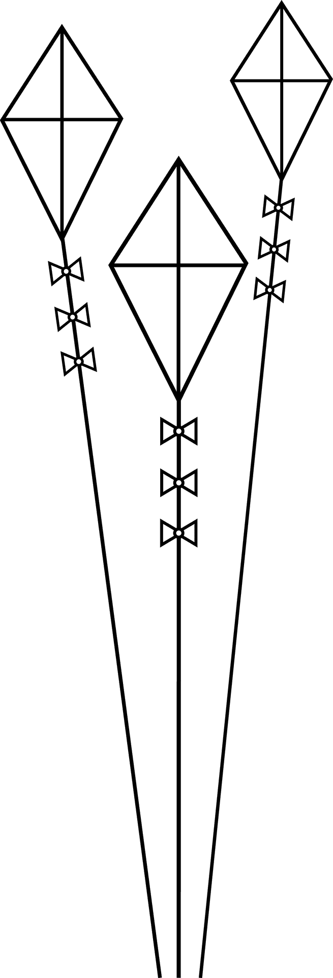 Three Classic Kites Illustration PNG Image