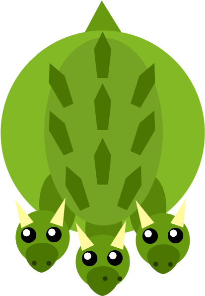 Three Headed Turtle Cartoon Illustration PNG Image