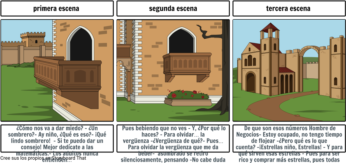 Three Panel Comic Strip Castle Scenes PNG Image