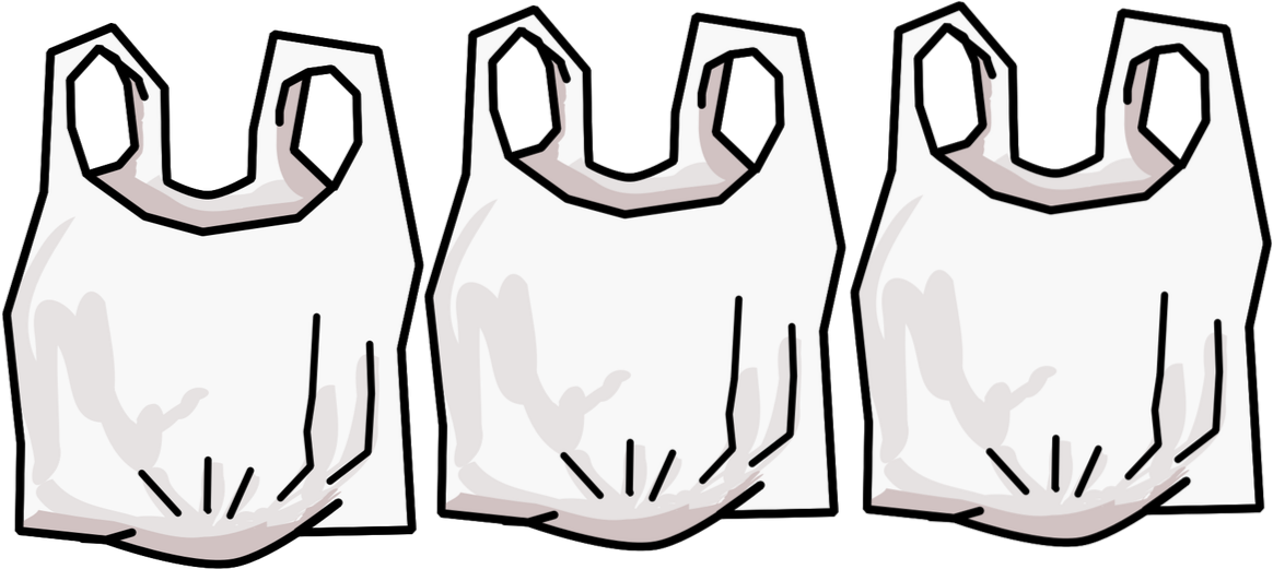 Three Plastic Bags Illustration PNG Image