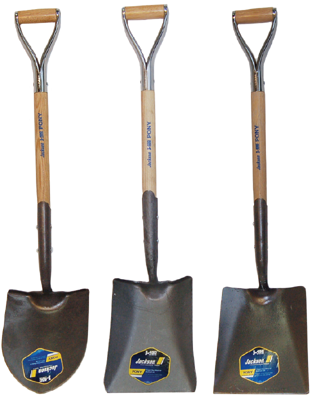 Three Shovels Isolatedon Blue Background PNG Image