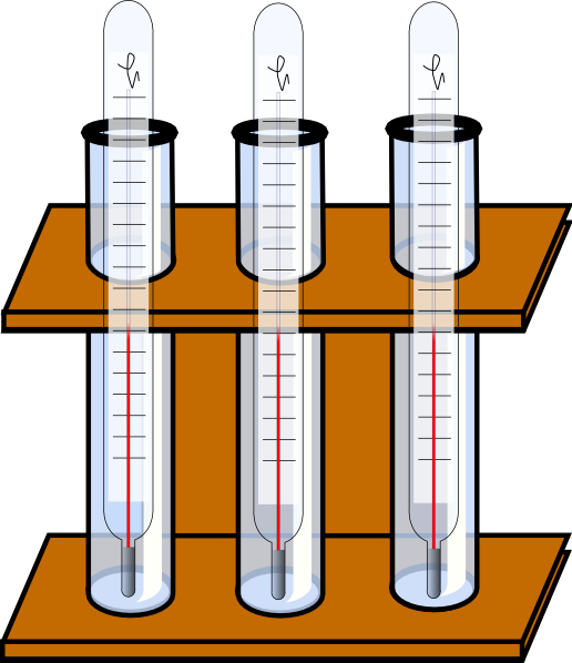 Three Thermometerson Rack PNG Image