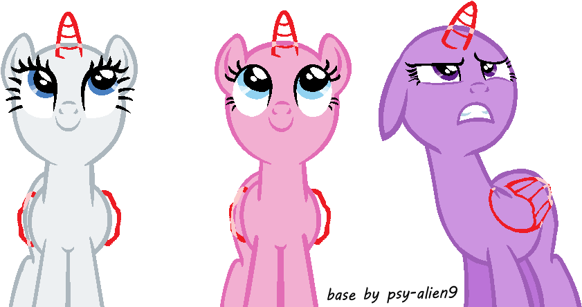 Three Unicorn Friends M L P Base PNG Image