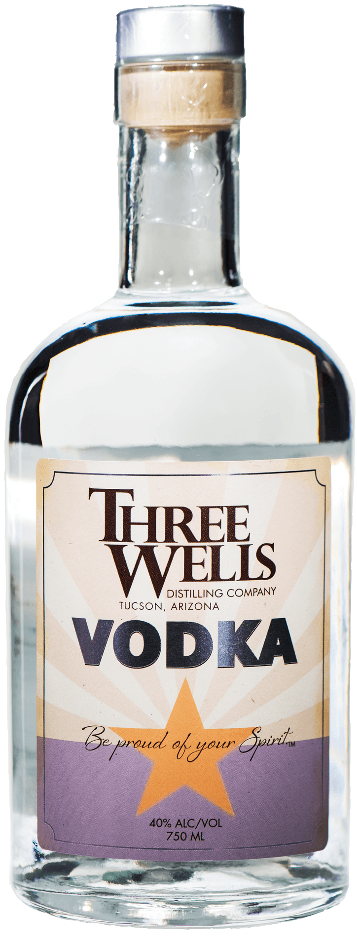 Three Wells Vodka Bottle PNG Image