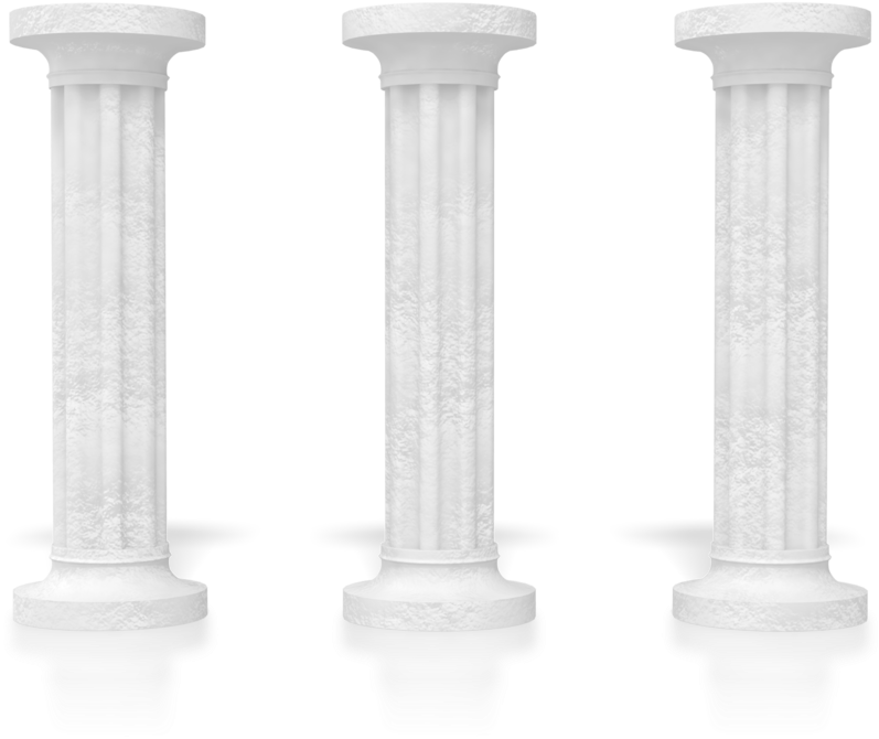 Three White Columns PNG Image