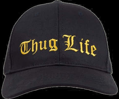 Thug Life Embroidered Black Cap PNG Image