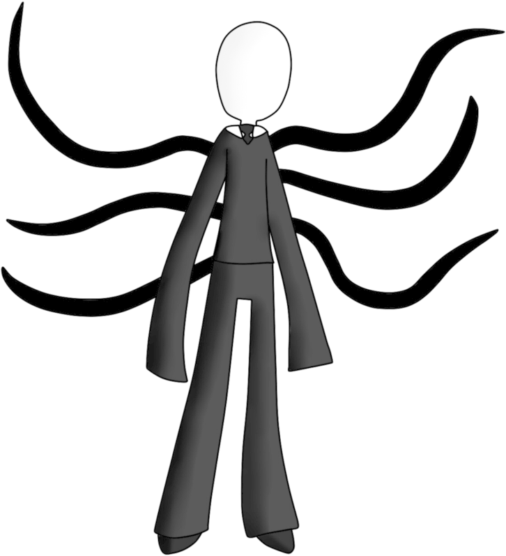 Thumb Image - Cartoon Drawn Slender Man, Hd Png Download PNG Image