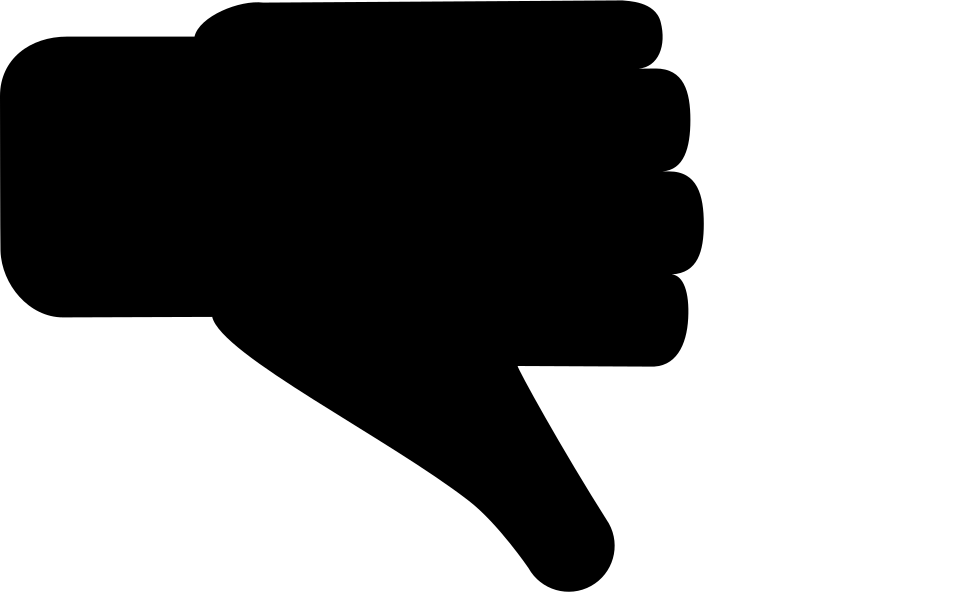 Thumbs Down Silhouette PNG Image