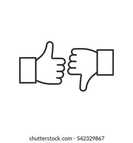 Thumbs Up Down Outline Icon PNG Image