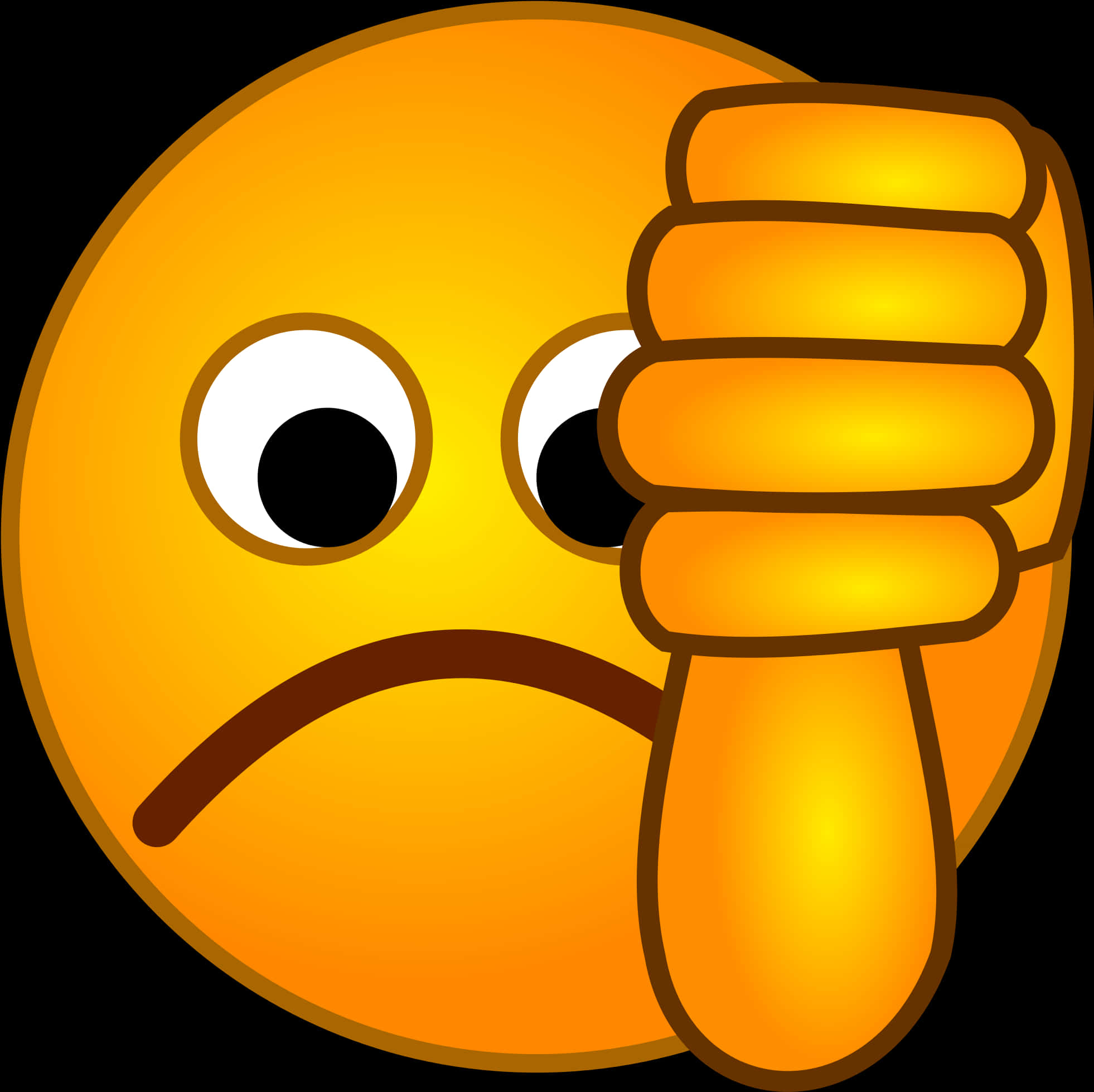 Thumbs Up Emoji Confused Expression PNG Image