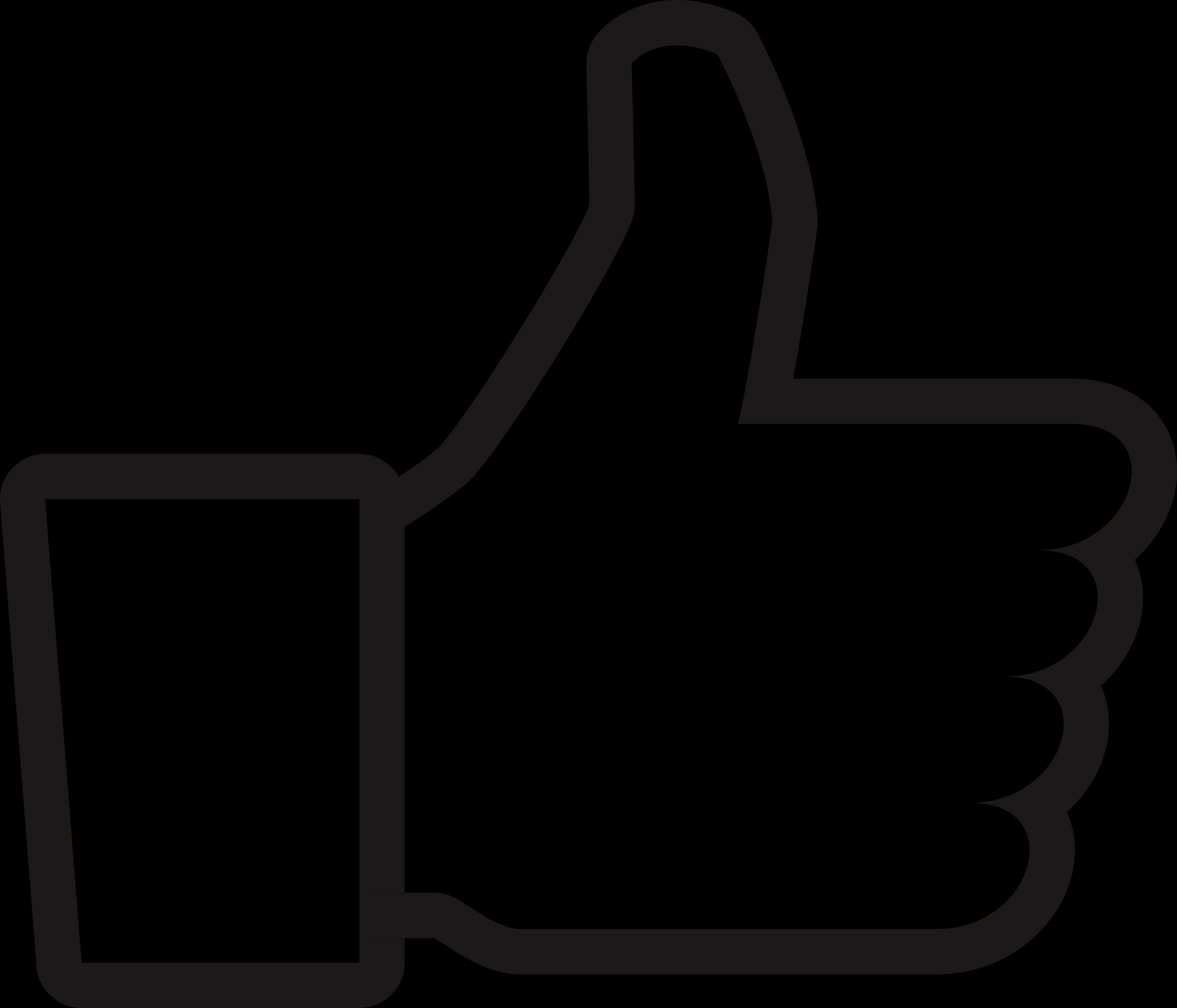 Thumbs Up Silhouette Icon PNG Image