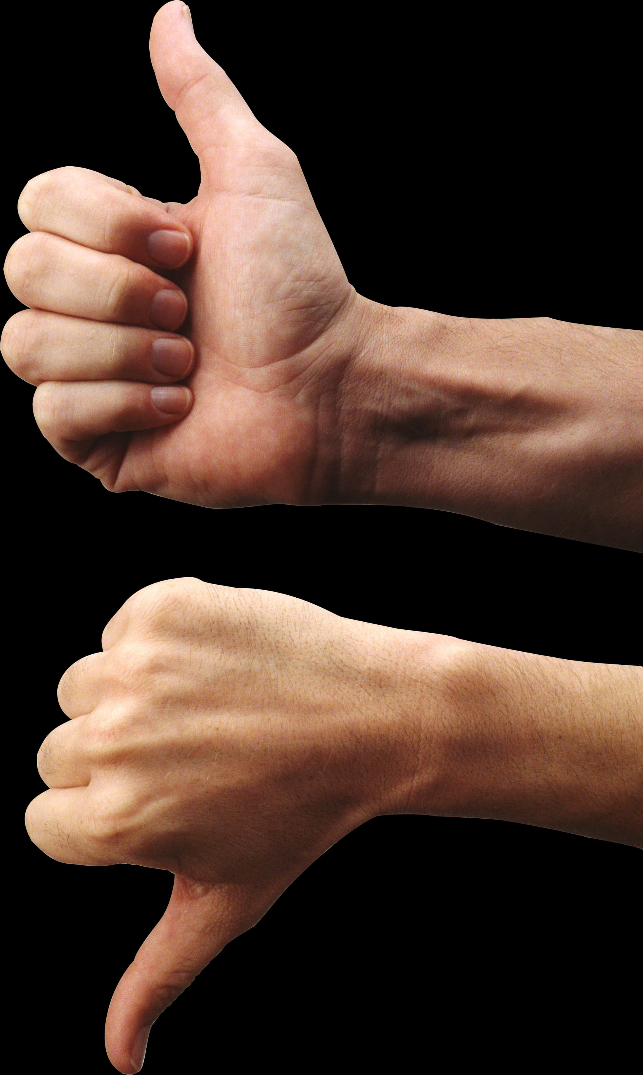 Thumbs Upand Down Gestures PNG Image