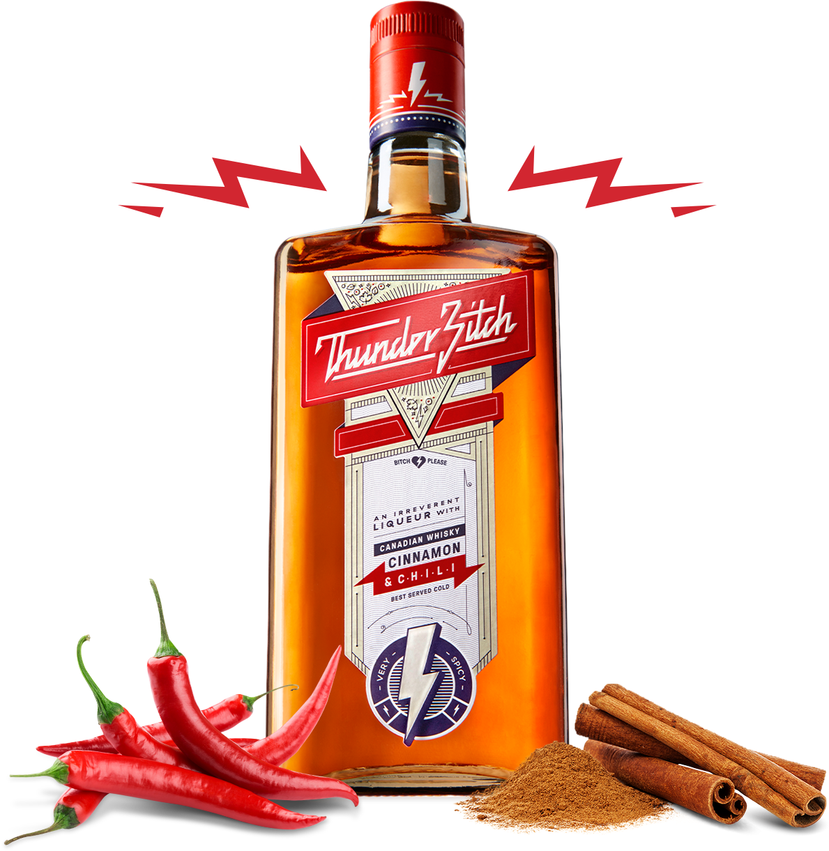 Thunder Bitch Whisky Cinnamon Spice PNG Image