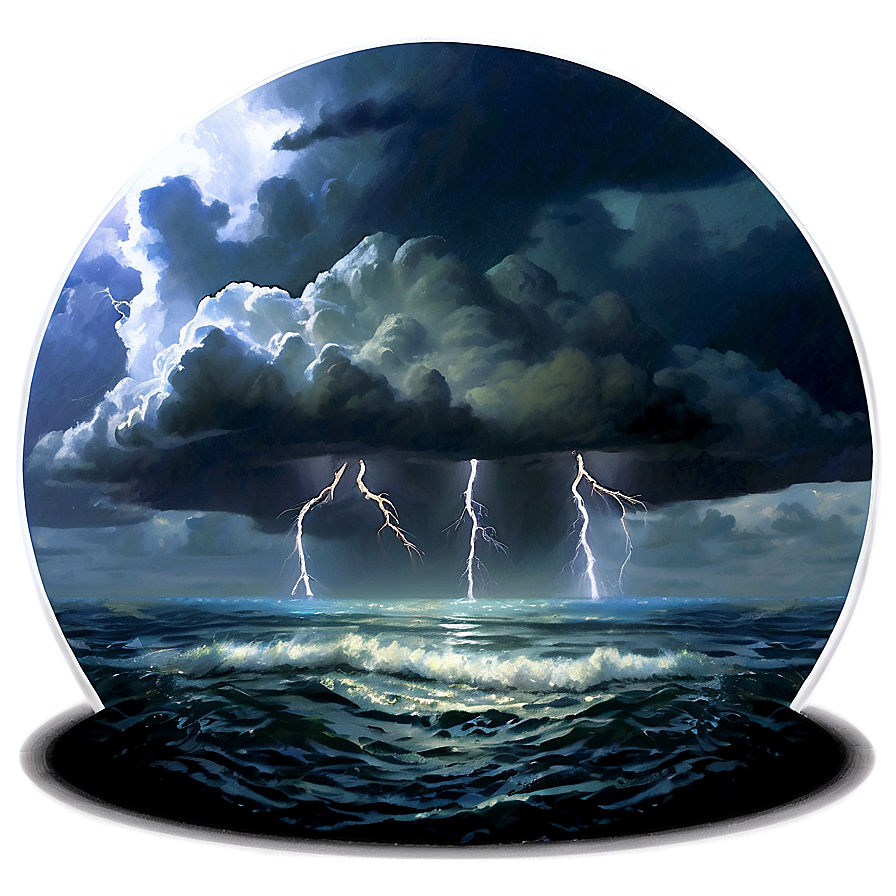 Thunderstorm Over Ocean Png 98 PNG Image