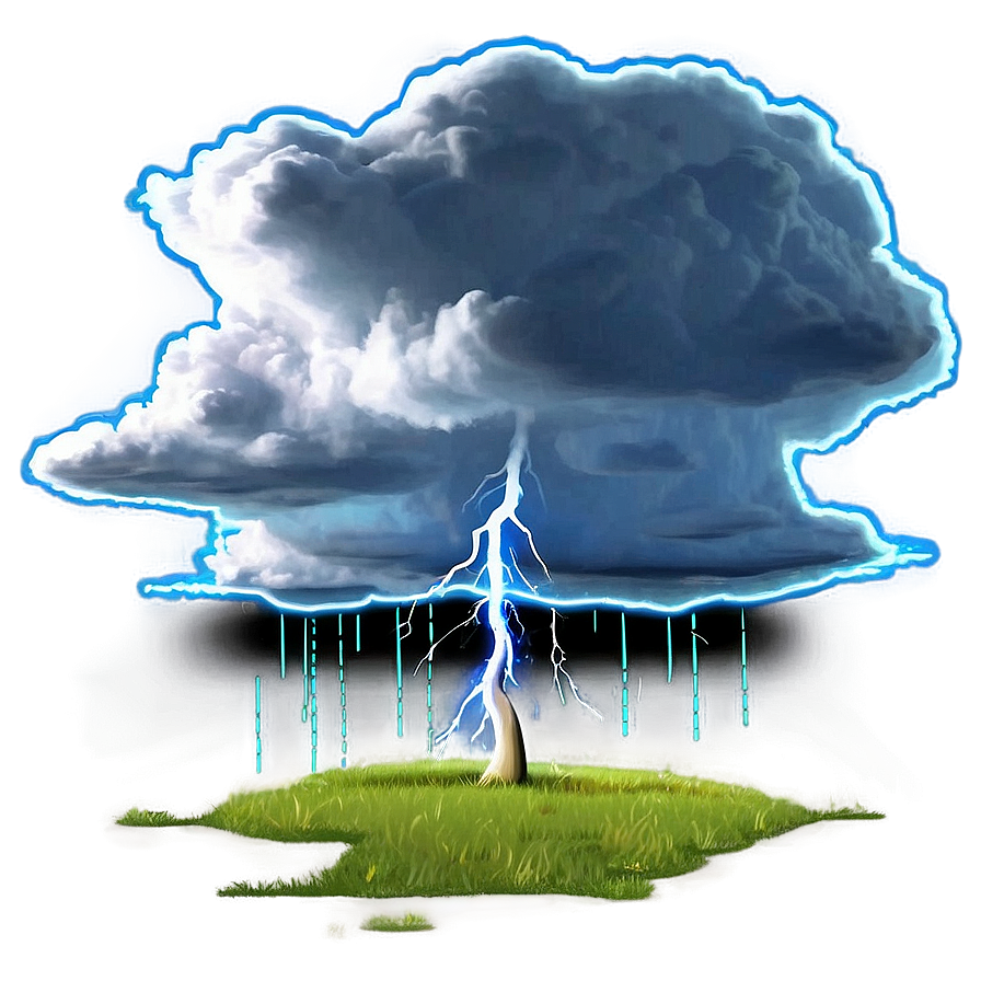 Thunderstorm Over Prairie Landscape Png Odb35 PNG Image