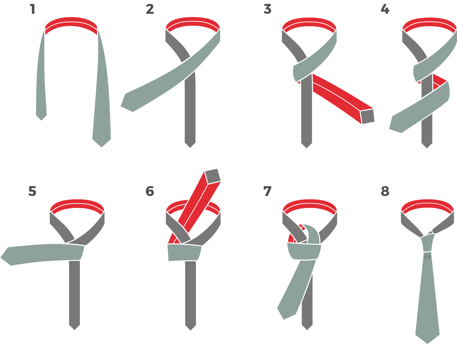 Tie Knotting Instructions PNG Image